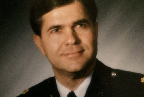 Portrait of Doug Pikop at retirement from the Air Force as a major in 1993