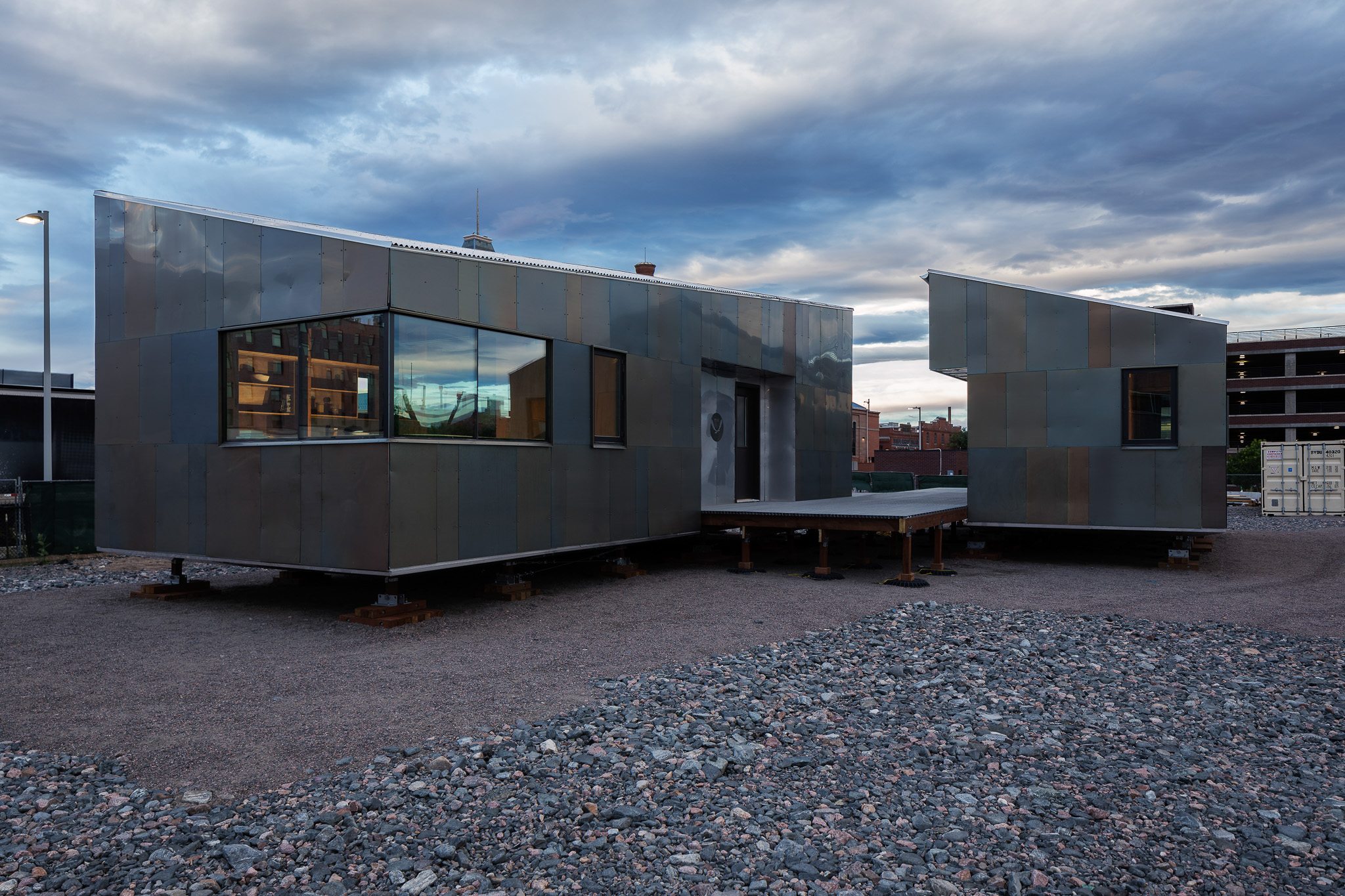 Phase one of the Cape Shirreff field camp project exhibited on the CU Denver campus before it was shipped to Antarctica. Photo by Rob Cleary