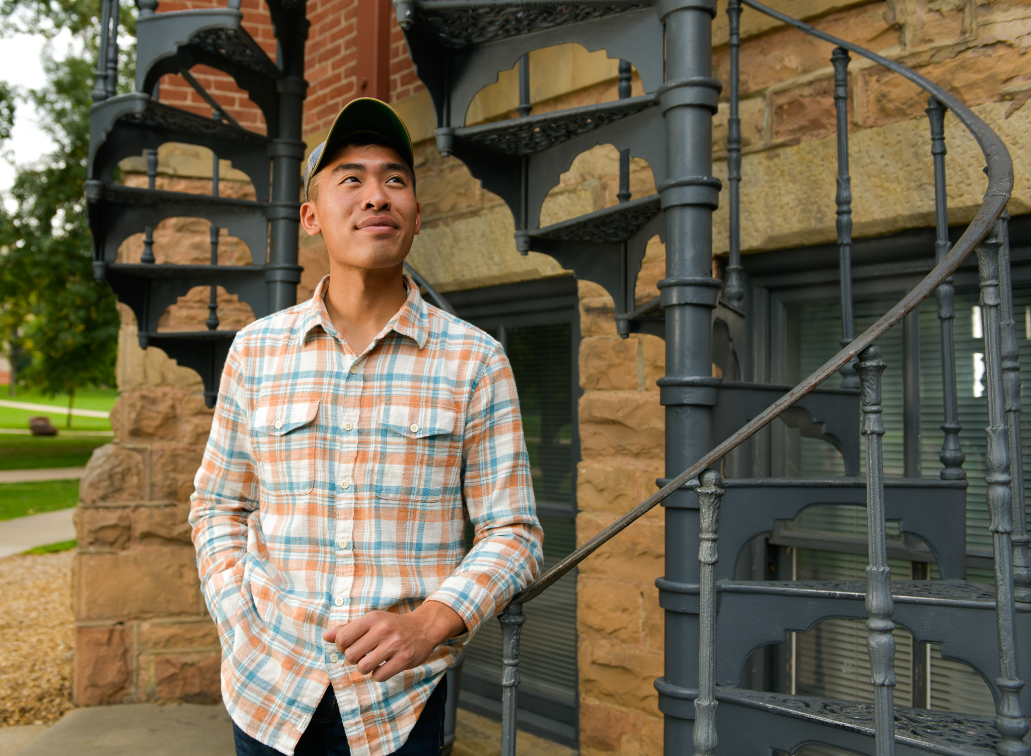 Joey Morgan at Old Main on the CU Boulder campus